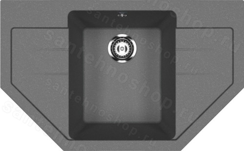 Кухонная мойка Ulgran U-609 U-609-343 79x49 из искусственного камня, серый