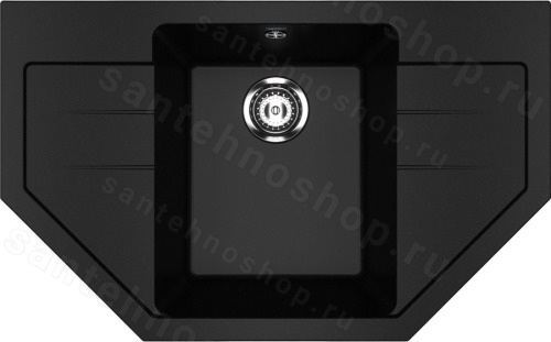 Кухонная мойка Ulgran U-609 U-609-344 79x49 из искусственного камня, черный
