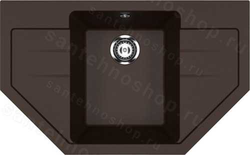 Кухонная мойка Ulgran U-609 U-609-345 79x49 из искусственного камня, коричневый