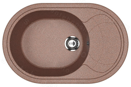 Кухонная мойка Ulgran U-610 U-610-307 78x50 из искусственного камня, коричневый