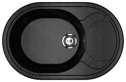 Кухонная мойка Ulgran U-610 U-610-308 78x50 из искусственного камня, черный