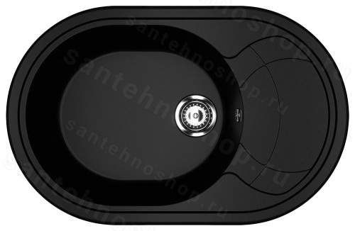 Кухонная мойка Ulgran U-610 U-610-344 78x50 из искусственного камня, черный