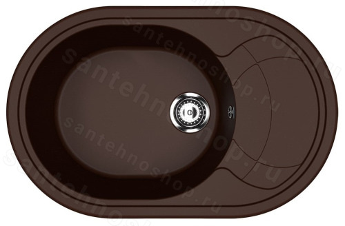 Кухонная мойка Ulgran U-610 U-610-345 78x50 из искусственного камня, коричневый