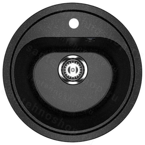 Кухонная мойка Ulgran U-700 U-700-308 44x44 из искусственного камня, черный