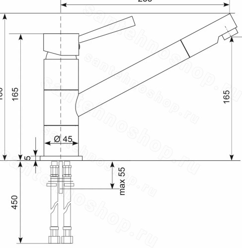 Смеситель для кухни Ulgran Quartz UQ-025-03, бежевый