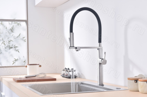 Смеситель для кухни Vincea VKF-119CH с гибким изливом, хром с гибким изливом, хром