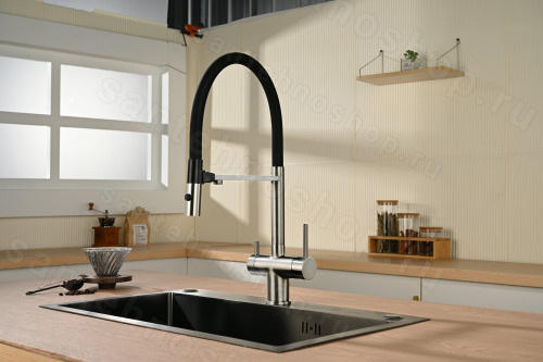 Смеситель для кухни Vincea VKF-120CH с гибким изливом, хром с гибким изливом, хром