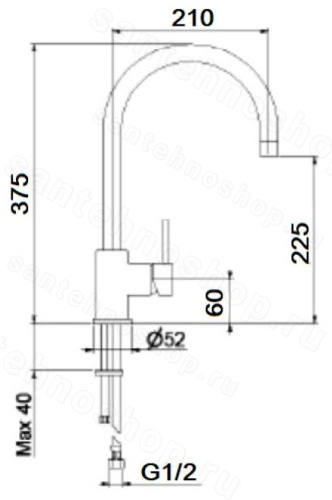 Смеситель для кухни Webert Baltimora BA920302345, никель