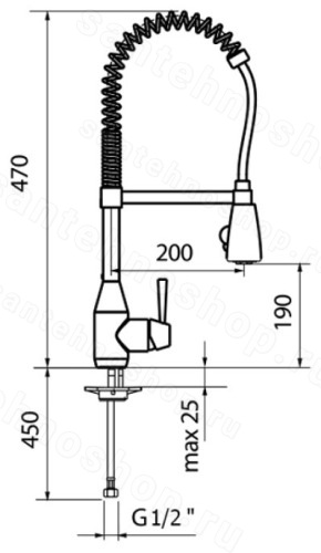 Смеситель для кухни Webert Kitchen conic CN920602015 с гибким изливом, хром