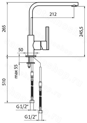 Смеситель для кухни Webert Kitchen keo KE920302015, хром