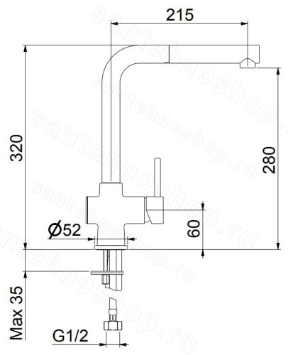Смеситель для кухни Webert Lisbona LS940302015 с выдвижным изливом, хром