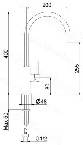 Смеситель для кухни Webert Oblique OB920302560, черный