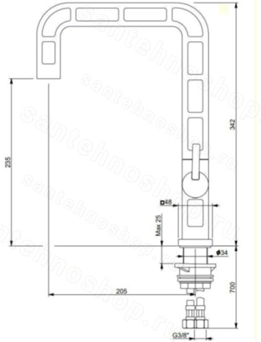 Смеситель для кухни Webert Essential ON920101441, серый