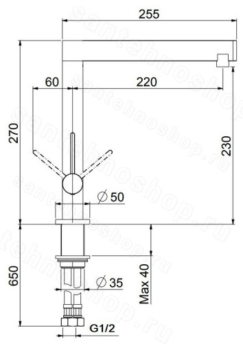 Смеситель для кухни Webert Spirit SO920302722, черный/бронза