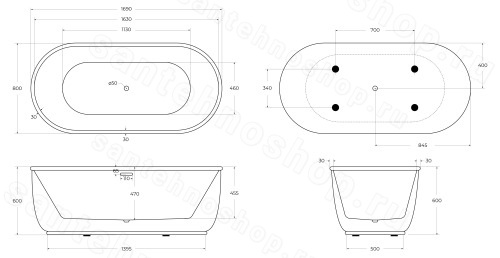 Акриловая ванна BelBagno BB401-1700-800 170x80, белая 170x80, белая