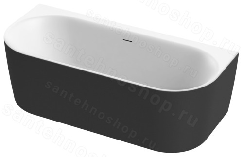 Акриловая ванна Cezares Metauro METAURO-INT-Wall-180-80-60-B-W-MATT 180x80, черная матовая