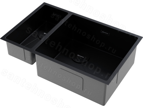 Кухонная мойка Omoikiri Taki 69-2-U/IF-GB-R Side 4993183 69.5x44 стальная, графит