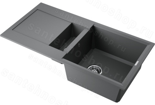 Кухонная мойка Omoikiri Sakaime 86-2-PL 4993203 86x46.5 из искусственного гранита, платина
