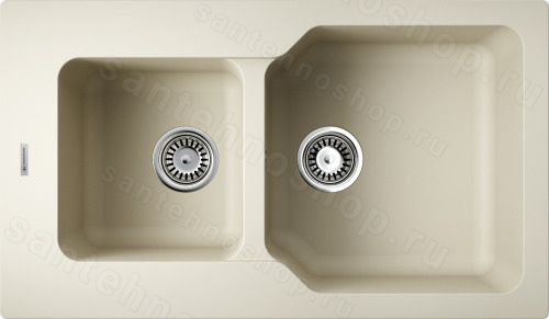 Кухонная мойка Omoikiri Maru 86-2-BE 4993285 86x50 из искусственного гранита, ваниль
