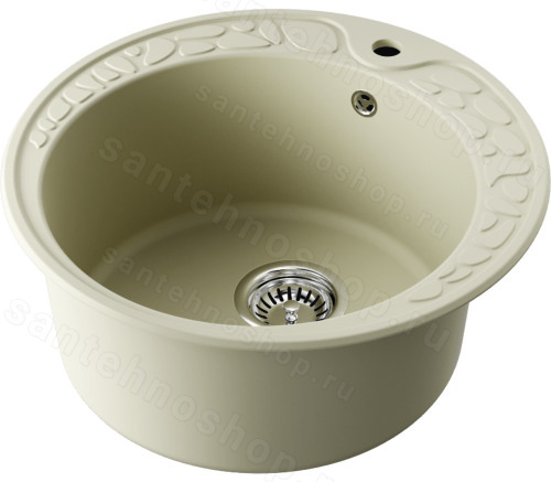 Кухонная мойка Omoikiri Tovada 51-BE 4993363 51x51 из искусственного гранита, ваниль
