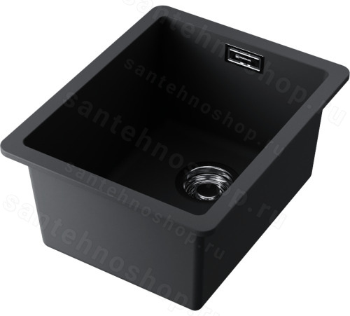 Кухонная мойка Omoikiri Kata 34-U-BL 4993382 34x42 из искусственного гранита, черный