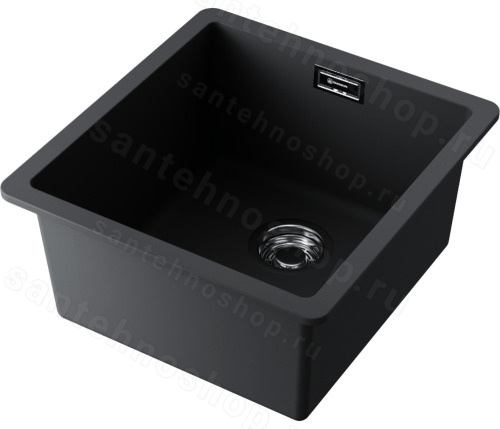 Кухонная мойка Omoikiri Kata 40-U-BL 4993396 40x42 из искусственного гранита, черный