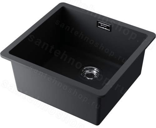Кухонная мойка Omoikiri Kata 44-U-BL 4993403 44x42 из искусственного гранита, черный
