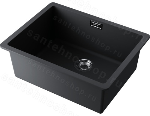 Кухонная мойка Omoikiri Kata 54-U-BL 4993410 54x42 из искусственного гранита, черный
