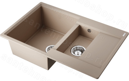 Кухонная мойка Omoikiri Daisen 78-2T-SA 4993536 78x51 из искусственного гранита, бежевый