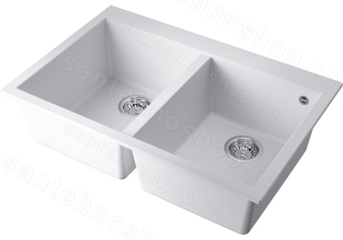 Кухонная мойка Omoikiri Bosen 80-2-WH 4993839 80x53 из искусственного гранита, белый