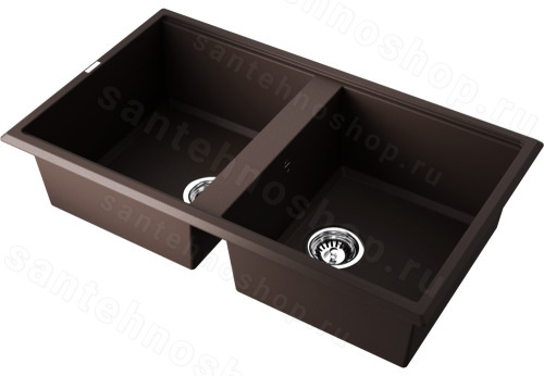 Кухонная мойка Omoikiri Tedori 86-2-DC 4993928 86x51 из искусственного гранита, темный шоколад