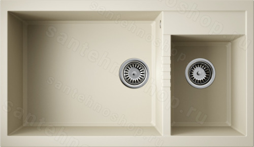 Кухонная мойка Omoikiri Tedori 86-2-LB-BE 4993933 86x50 из искусственного гранита, ваниль