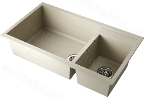 Кухонная мойка Omoikiri Tedori 86-2-LB-SA 4993934 86x50 из искусственного гранита, бежевый
