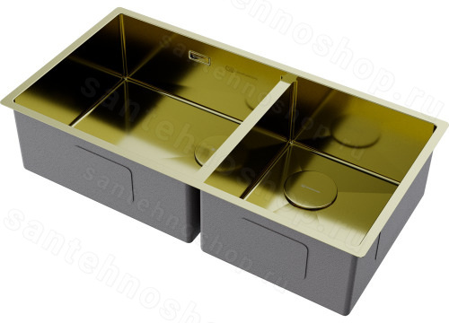 Кухонная мойка Omoikiri Taki 85-2-LB-U/IF-LG Side 4997038 85x44 стальная, светлое золото