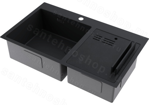 Кухонная мойка Omoikiri Akisame 86-2 Side-GB 4997047 86x51 стальная, графит