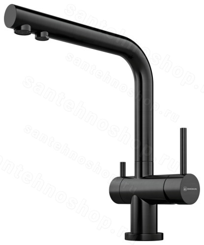 Смеситель для кухни Omoikiri Nagano GM 4994179 с подключением фильтра, вороненая сталь