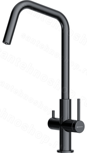 Смеситель для кухни Omoikiri Miyako GM 4994592 с подключением фильтра, вороненая сталь