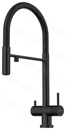 Смеситель для кухни Omoikiri Kanto GB 4994356 с гибким изливом и подключением фильтра, графит/черны