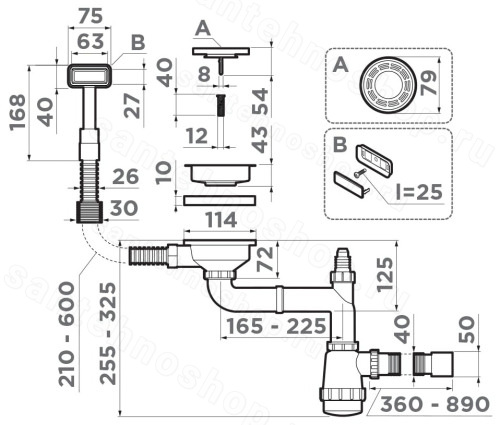 Арматура Omoikiri WK-1-GM 4956483, вороненая сталь