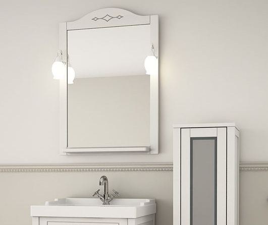 Зеркало АСБ-Мебель Флоренция квадро 60 белый