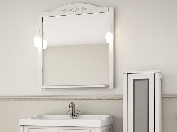 Зеркало АСБ-Мебель Флоренция квадро 80 белый