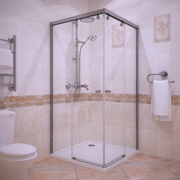 Квадратный душевой уголок GuteWetter Slide Square GK-864 90×90