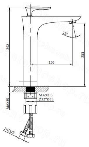 Смеситель для раковины AltroBagno Aperto ALTROBAGNOAperto010208NeOp, черный матовый