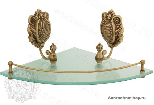 Угловая стеклянная полка Migliore Cleopatra ML.PRO-60.761.BR