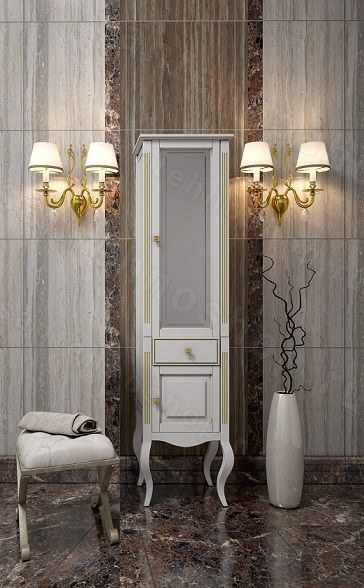 Пенал Opadiris Лаура R белый с патиной