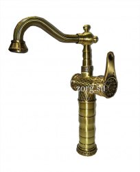 Смеситель для раковины Zorg Antic A 413U-LONG-BR