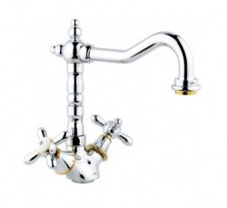 Смеситель для кухни Timo Ritz 0143FK chrome-gold