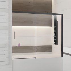 Шторка на ванну RGW Screens SC-45B 170x150, профиль черный