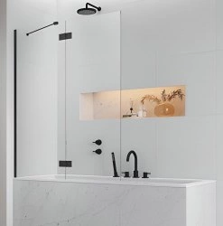 Шторка на ванну Radaway Essenza Black II PND 100x150, черный профиль