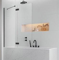 Шторка на ванну Radaway Essenza Black II PND 110x150, черный профиль